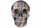 Realistic, Hollowed-Out Chevron Amethyst Skull #127581-1